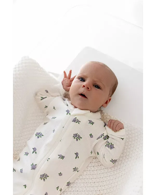 Детский комбинезон с принтом pointelle Kyte Baby, Spray Rose — фото 4