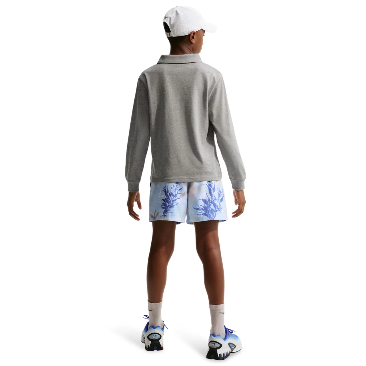 Шорты для девочек Club Woven 4.5in Sport Short Nike, цвет Moon Particle/Celestine Blue — фото 4