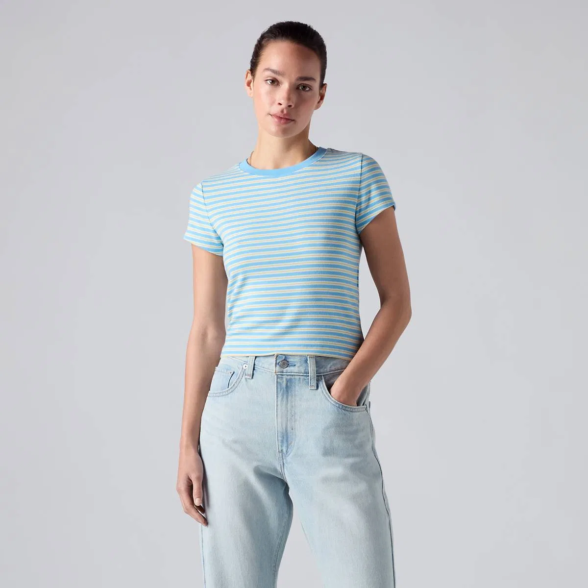 Незаменимая детская футболка Levi's, Bliss Stripe Alaskan Blue - Blue — фото 3