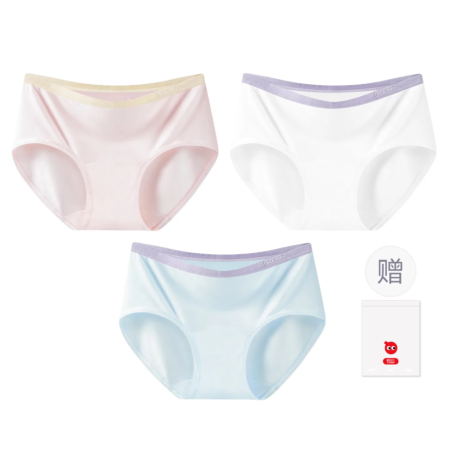 Детские трусы для девочек с принтом Red bean, Pink, Off-White, Light Blue