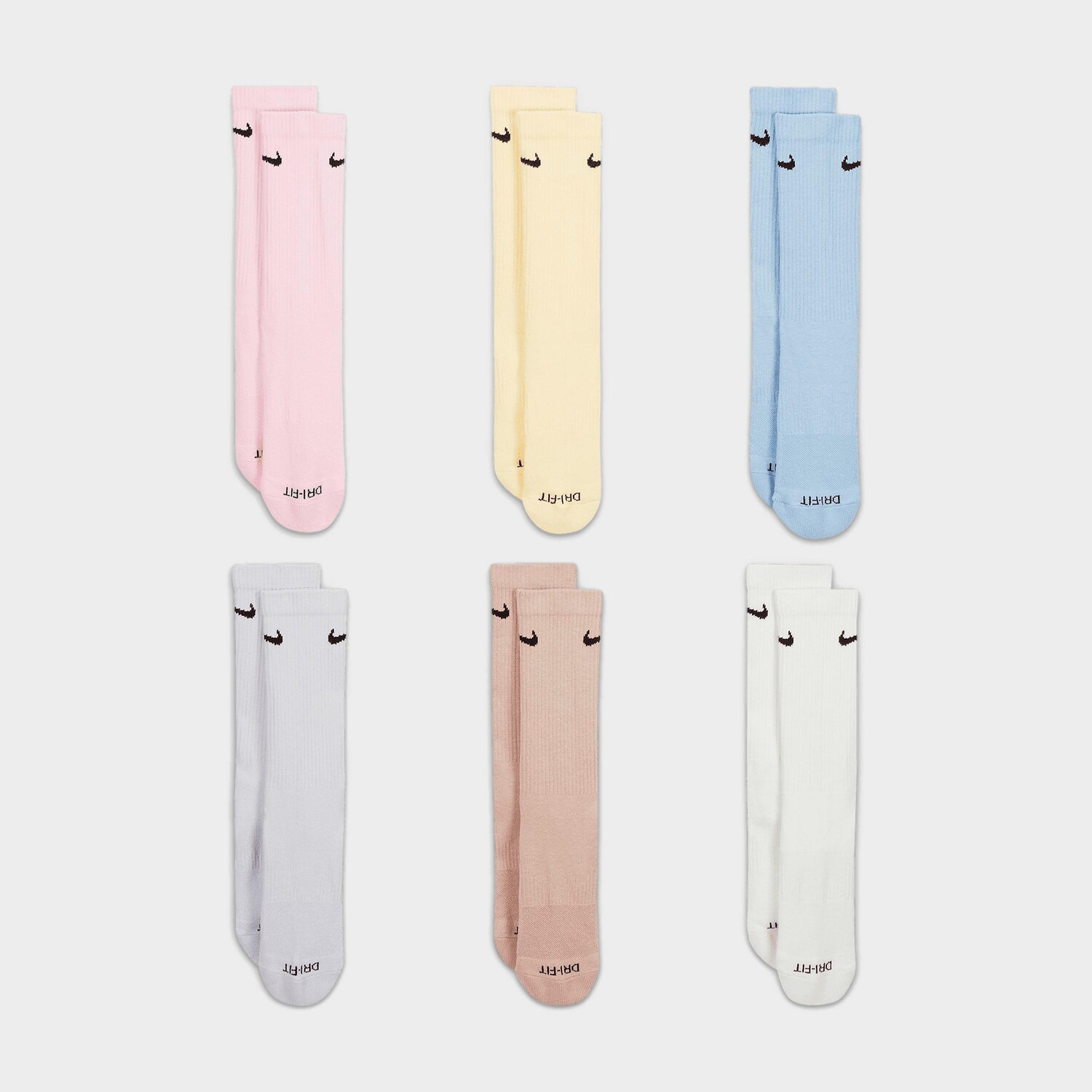 Носки Nike Everyday Plus Cushioned Crew 6 Pack, светло-разноцветный — фото 3