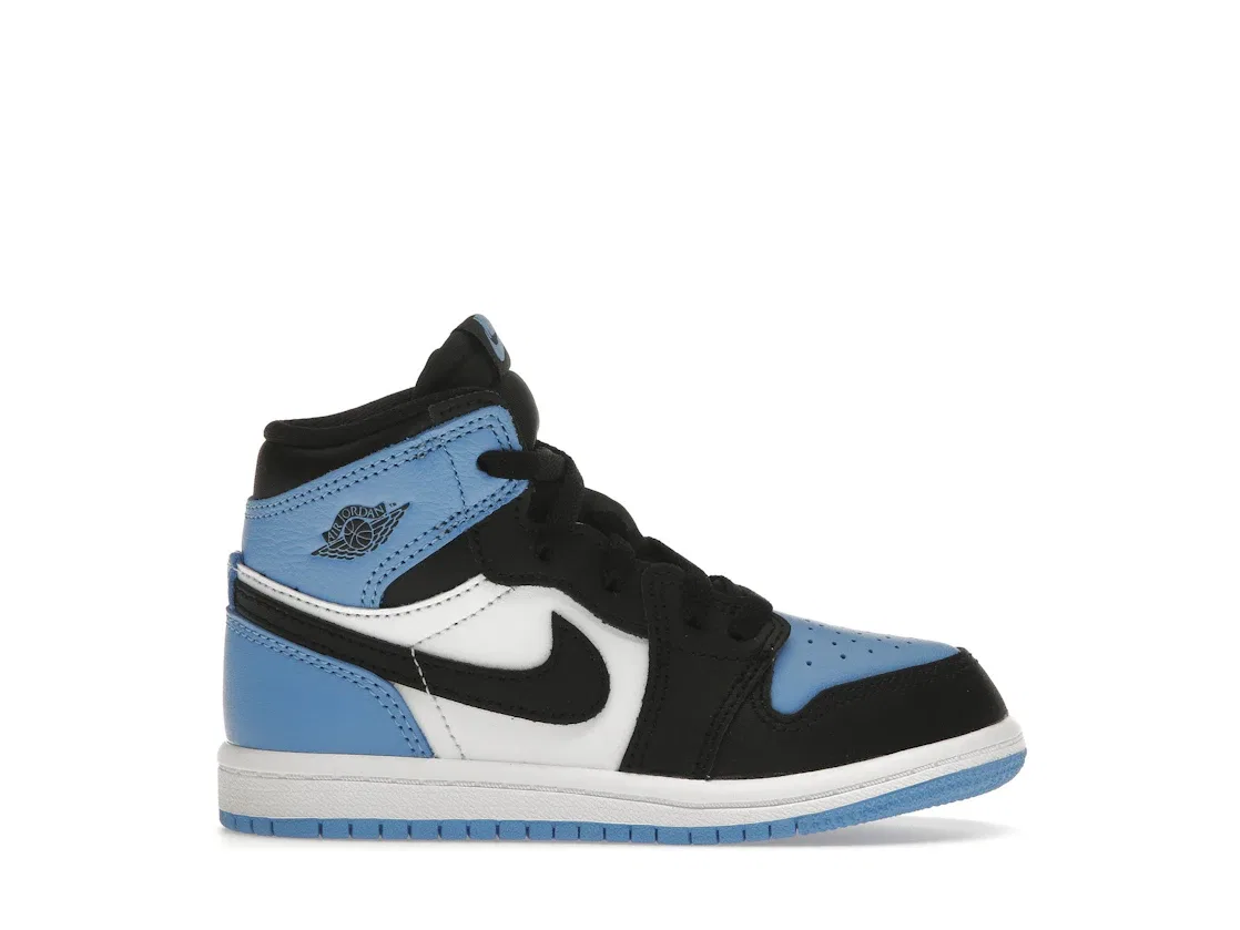 Детские кроссовки с принтом Jordan 1 Retro High OG UNC Toe Jordan, University Blue/Black/White