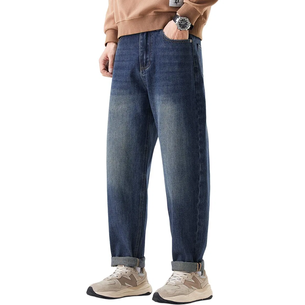 Детские джинсы прямого кроя с потертостями Tonlion, Vintage Blue