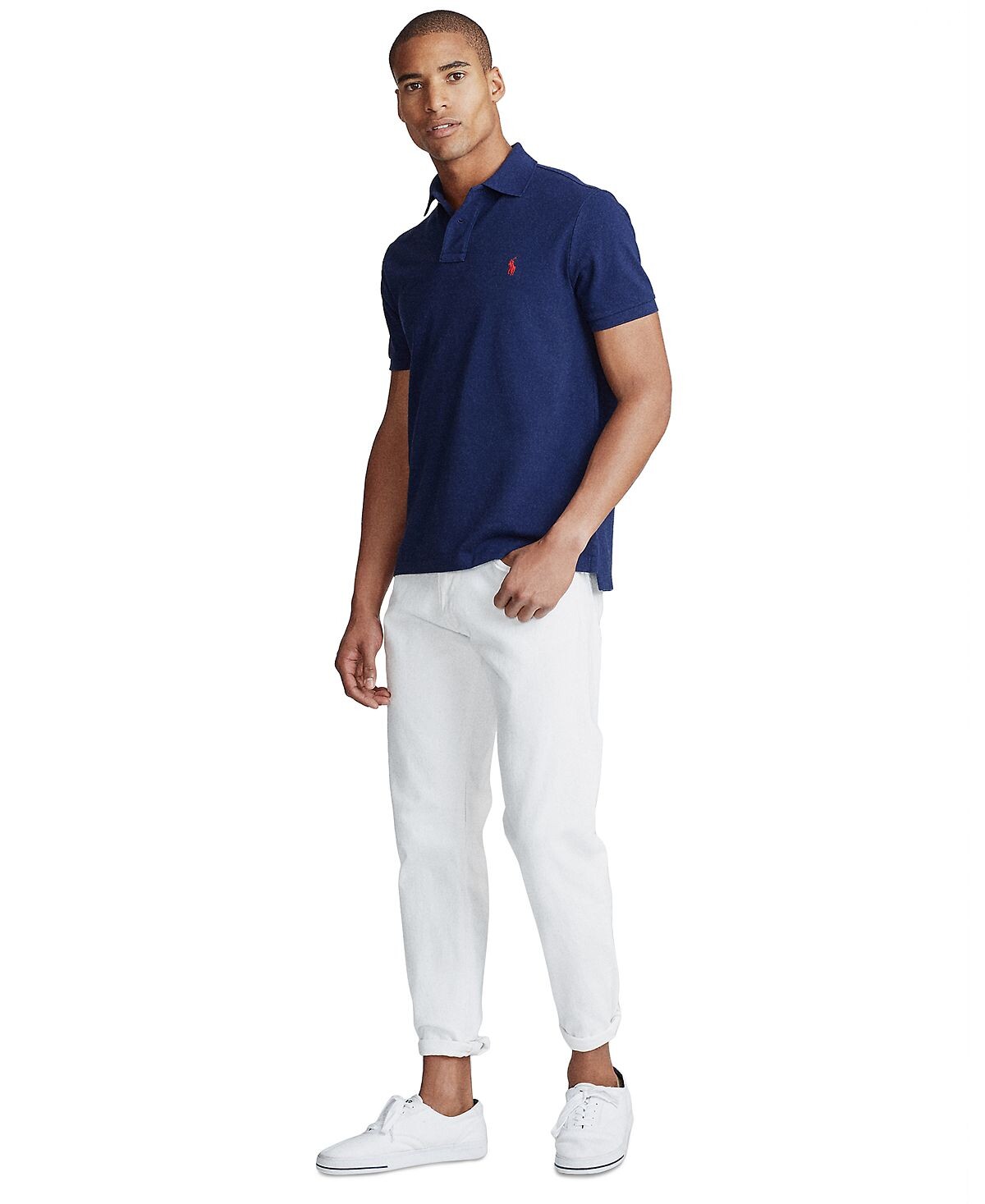 Мужская футболка-поло slim fit из сетчатой ​​ткани на заказ Polo Ralph Lauren, мульти — фото 4