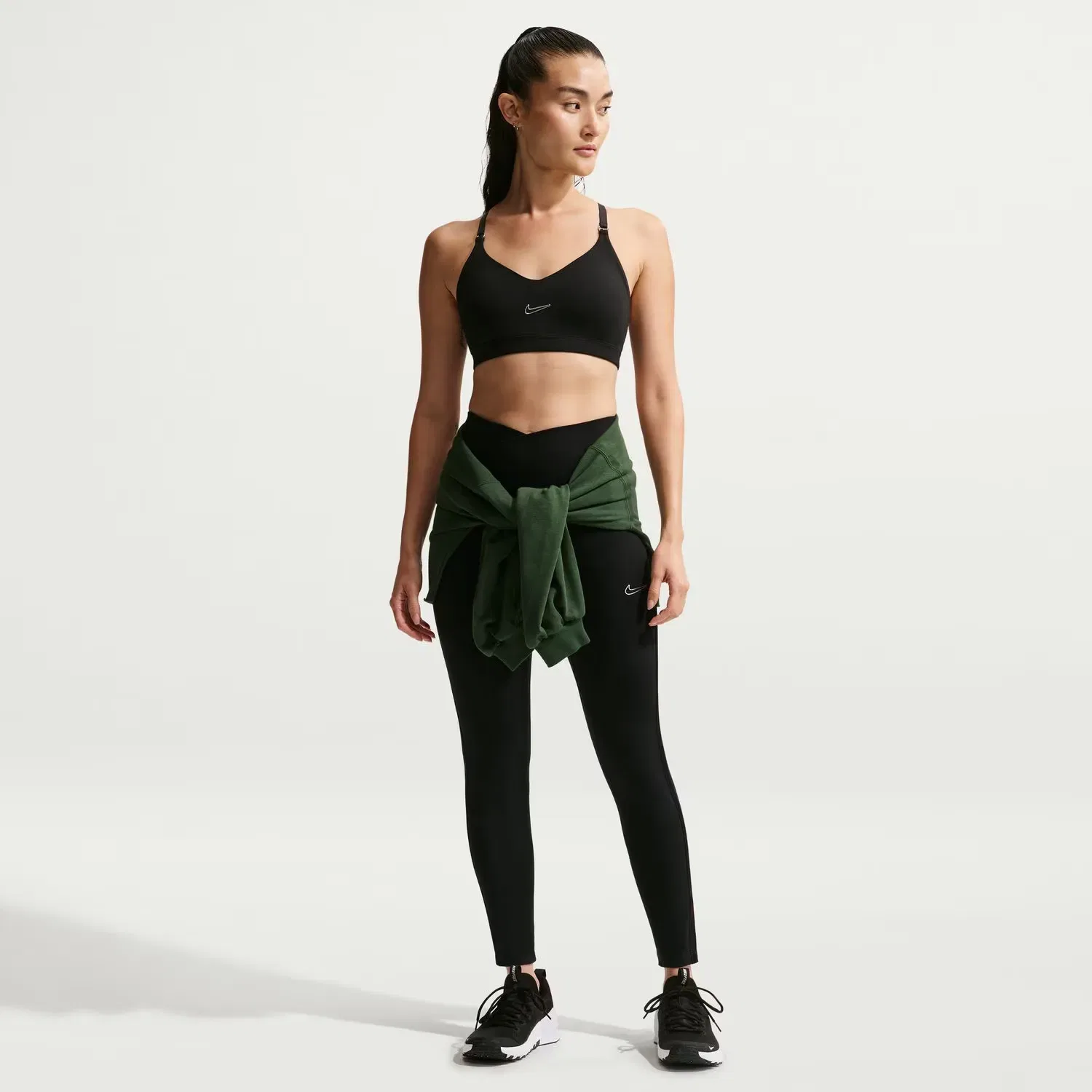 Женские леггинсы из полиэстера с эластаном Nike, Negro