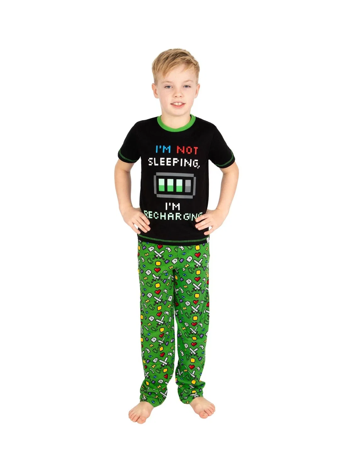 Пижама с игровым принтом, модель Gaming Harry Bear, зеленый — фото 4