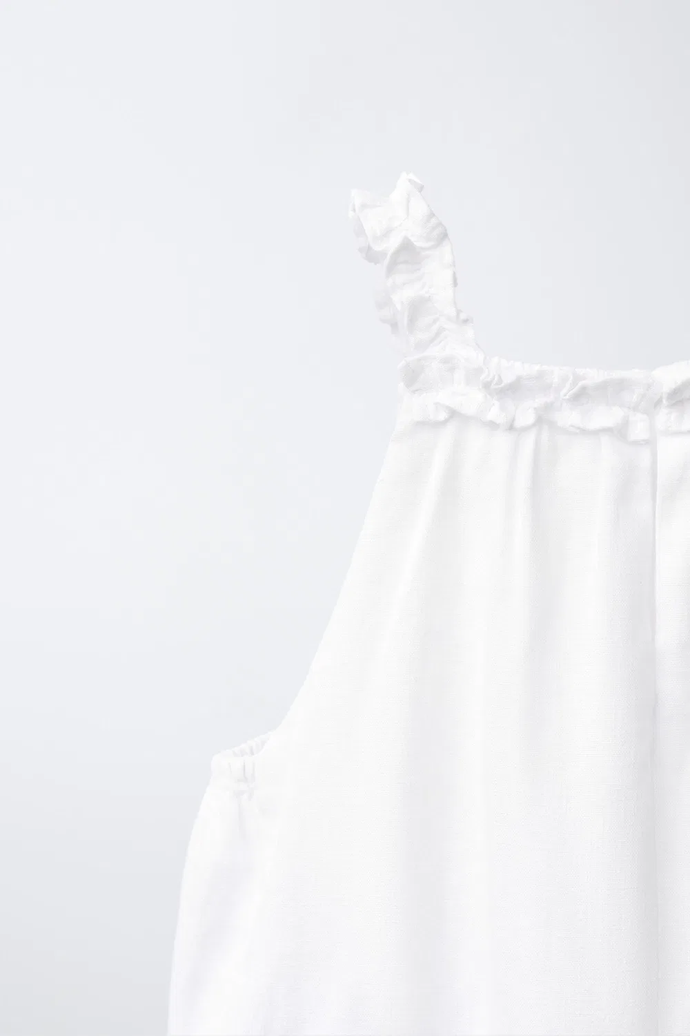 Топ-халтер из льняной смеси ZARA, Oyster-White — фото 4