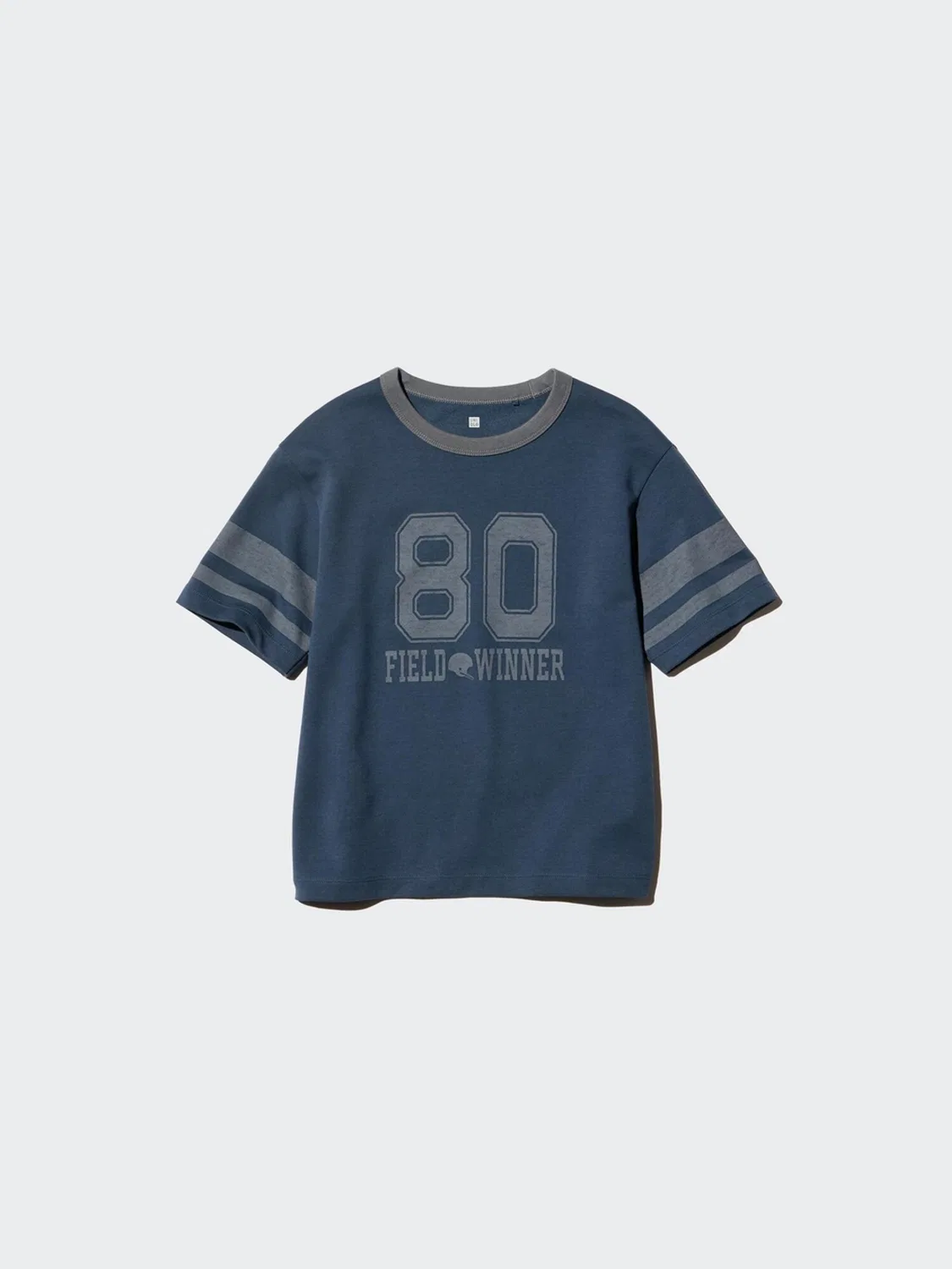 Футболка детская с принтом AIRism хлопковая Uniqlo, темно-синий — фото 4