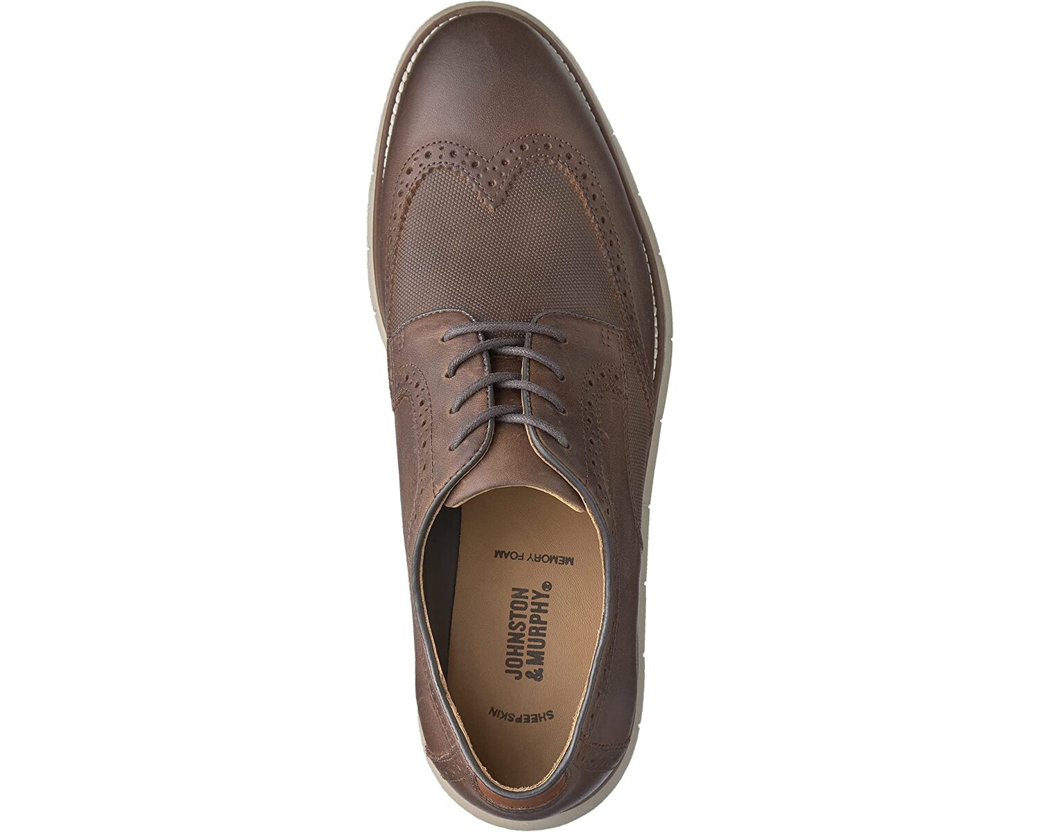 

Оксфорды Holden Embossed Wing Tip Johnston & Murphy, коричневый