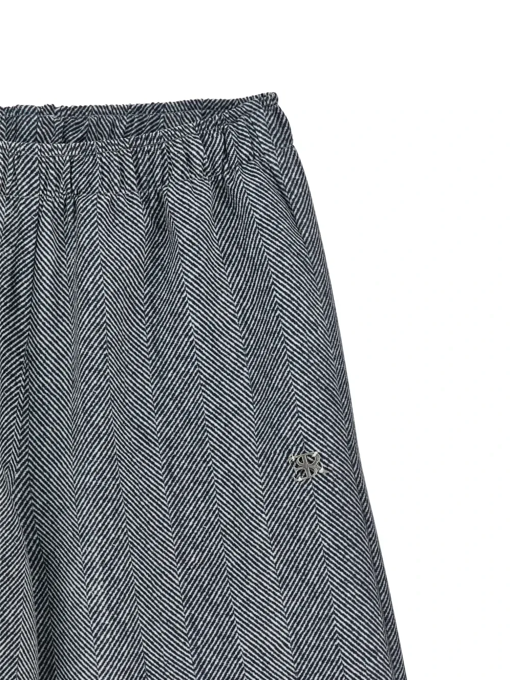 Брюки в елочку с эластичным поясом Ermanno Scervino Junior, серый — фото 3