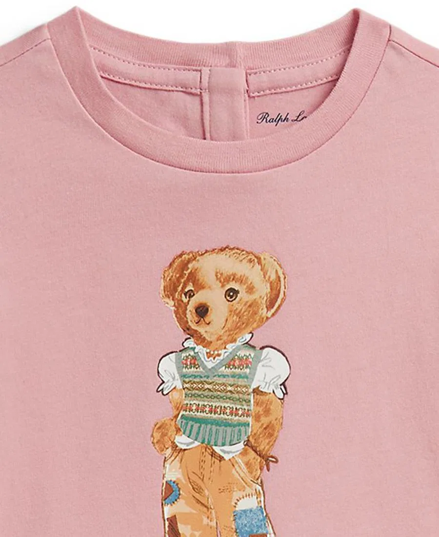 Детский комплект для девочек: футболка и шорты Polo Bear от Ralph Lauren, 2 предмета Polo Ralph Lauren — фото 3