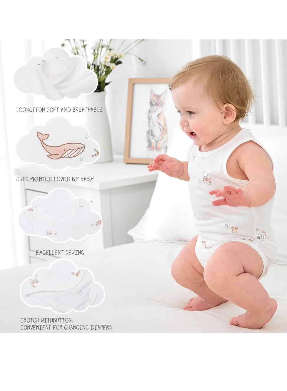 Боди-комбинезон без рукавов комплект из 3 штук Miracle Baby, красный — фото 3
