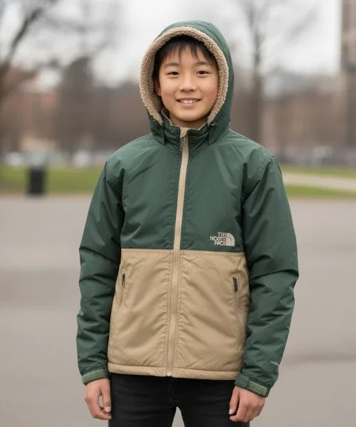 Детская куртка с капюшоном и съемной подкладкой COMPACT NOMAD JK THE NORTH FACE, Green