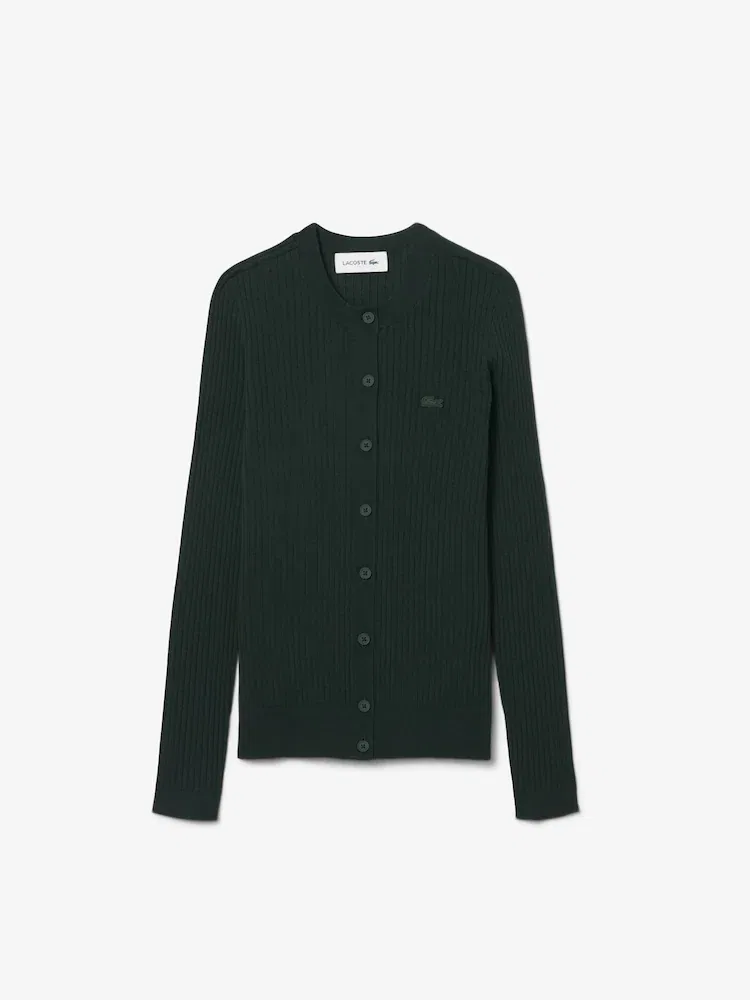 Кардиган LACOSTE YZP, Мериносовая шерсть, Бежевый — фото 4