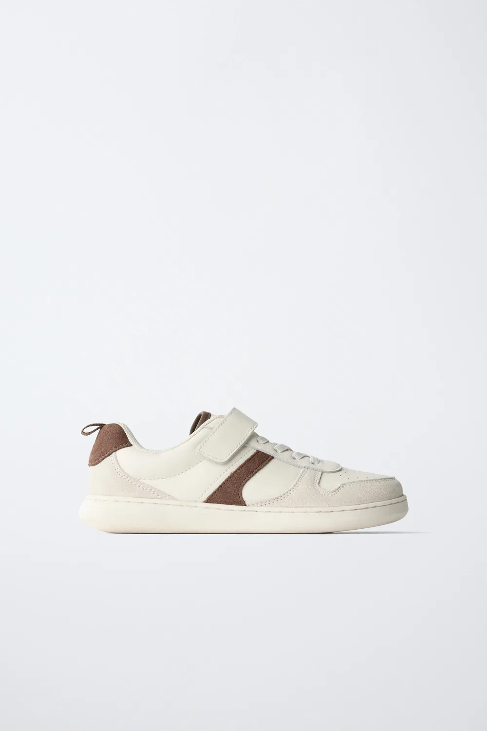 КОЖАНЫЕ КРОССОВКИ ДЛЯ БОСИКОМ ZARA, Ecru White