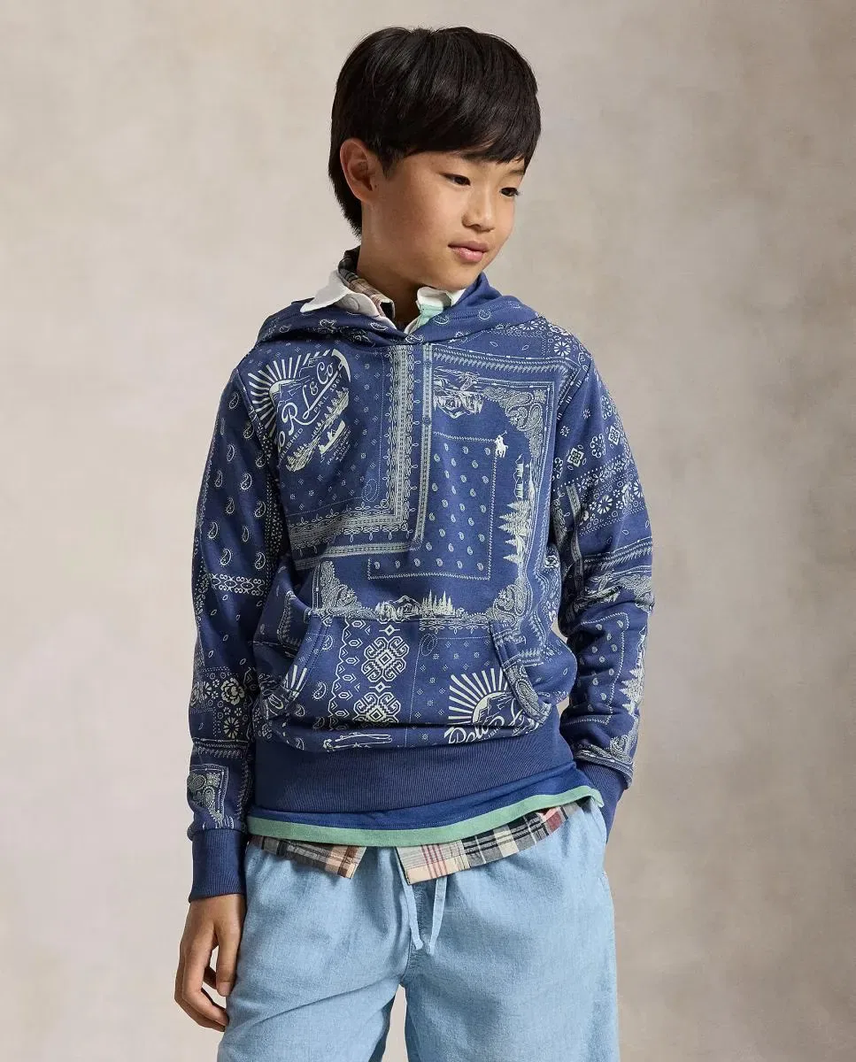 Детская худи для мальчиков с принтом Polo Ralph Lauren, Azul Marino