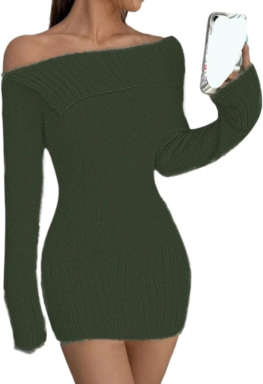 Женское облегающее платье миди Dark Green