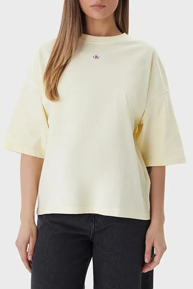 Женская футболка оверсайз Calvin Klein, Cream