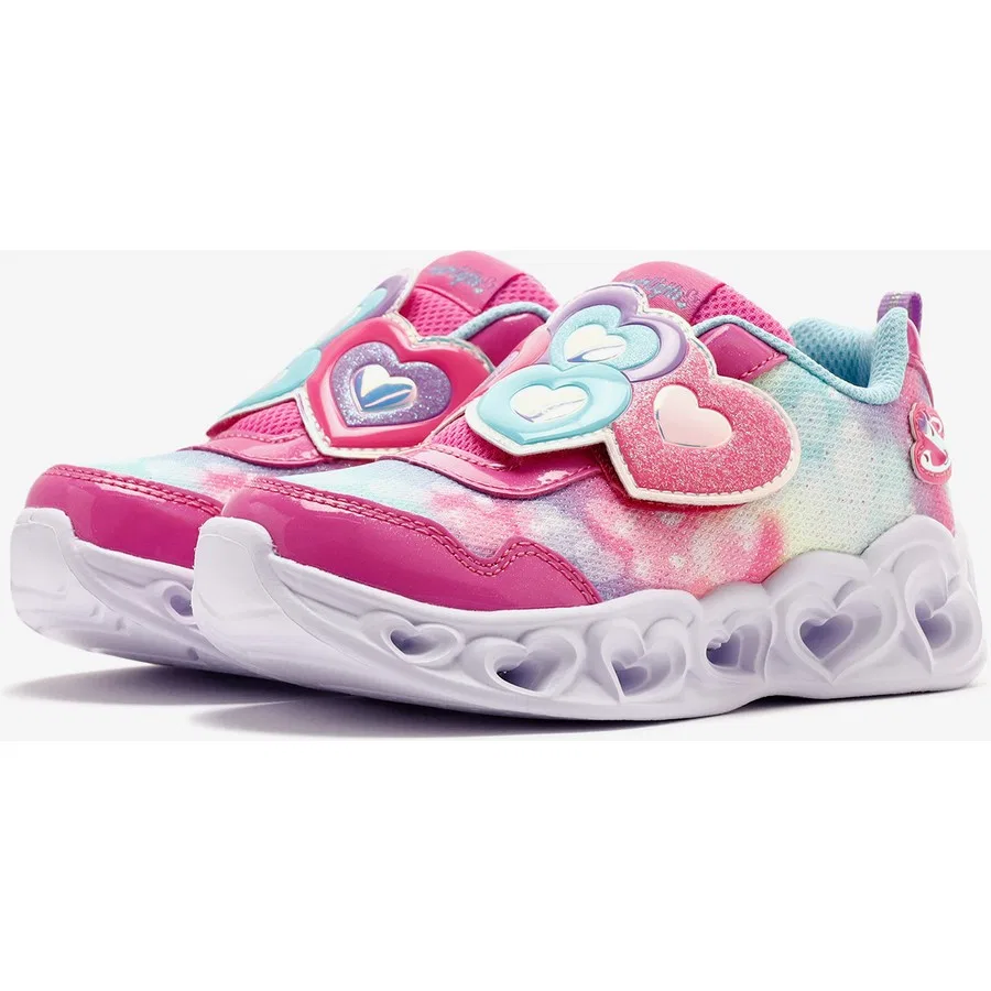 Кроссовки детские с подсветкой Heart Lights Lovin Reflection Skechers, Розовый — фото 4