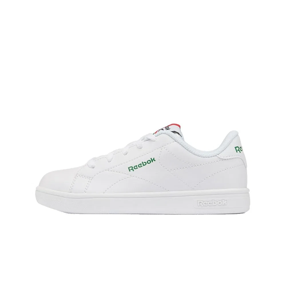 Детские кроссовки для мальчиков шнурованные Reebok Court Clean Reebok, White Glengreen Sportred — фото 3