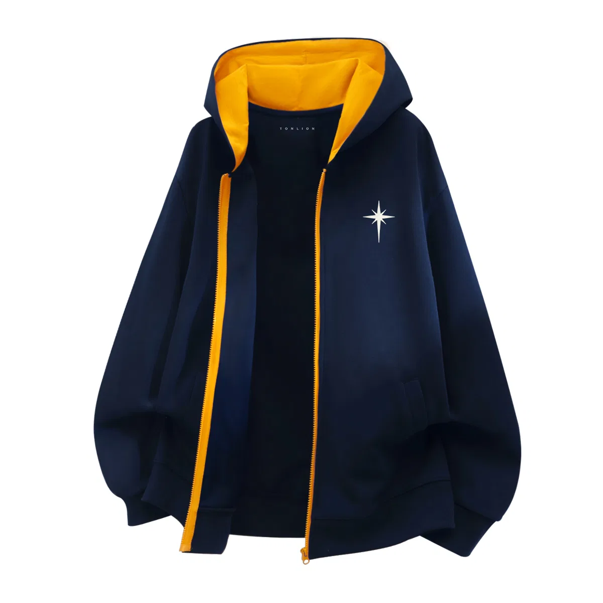 Детский свитшот оверсайз с цветными блоками Tonlion, Navy Blue