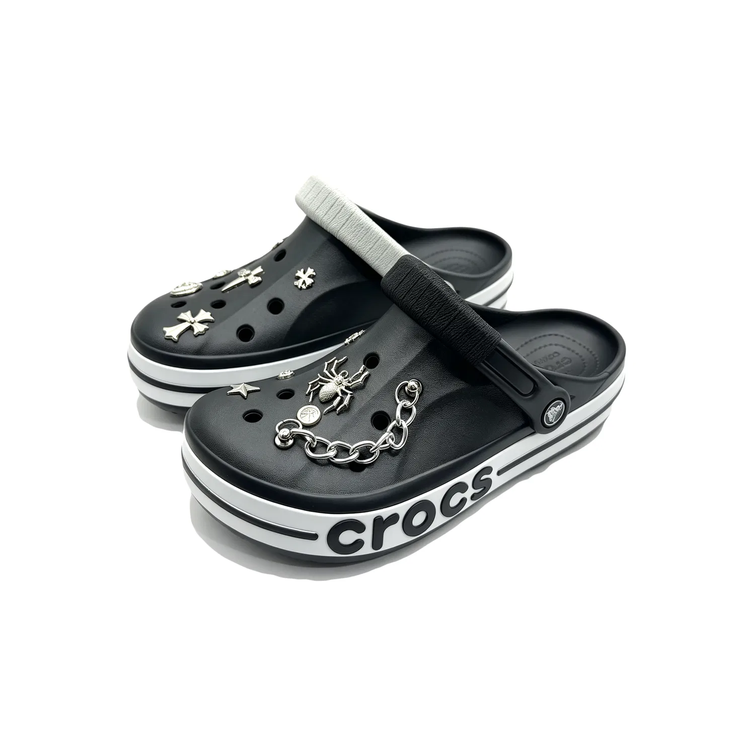 Детские сабо с принтом Bayaband Clog Crocs, Black — фото 4