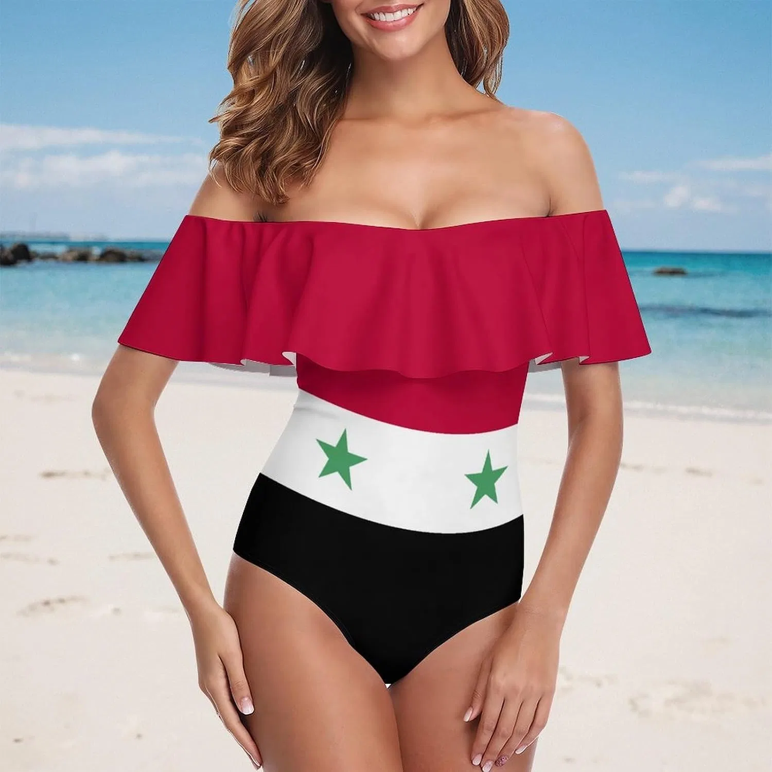 Женский цельный купальник с флагом Турции Turkey1 Flag Bikini, Style-6 — фото 2