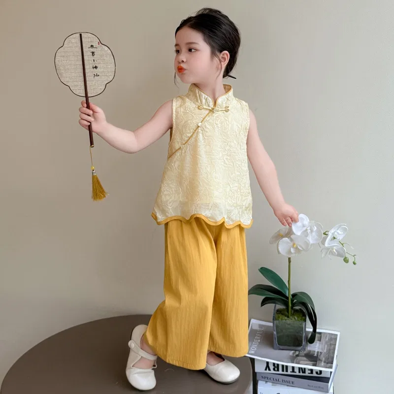 Детский комплект тансу для мальчиков Hanfu 2 Piece Set Lanza, Yellow — фото 4