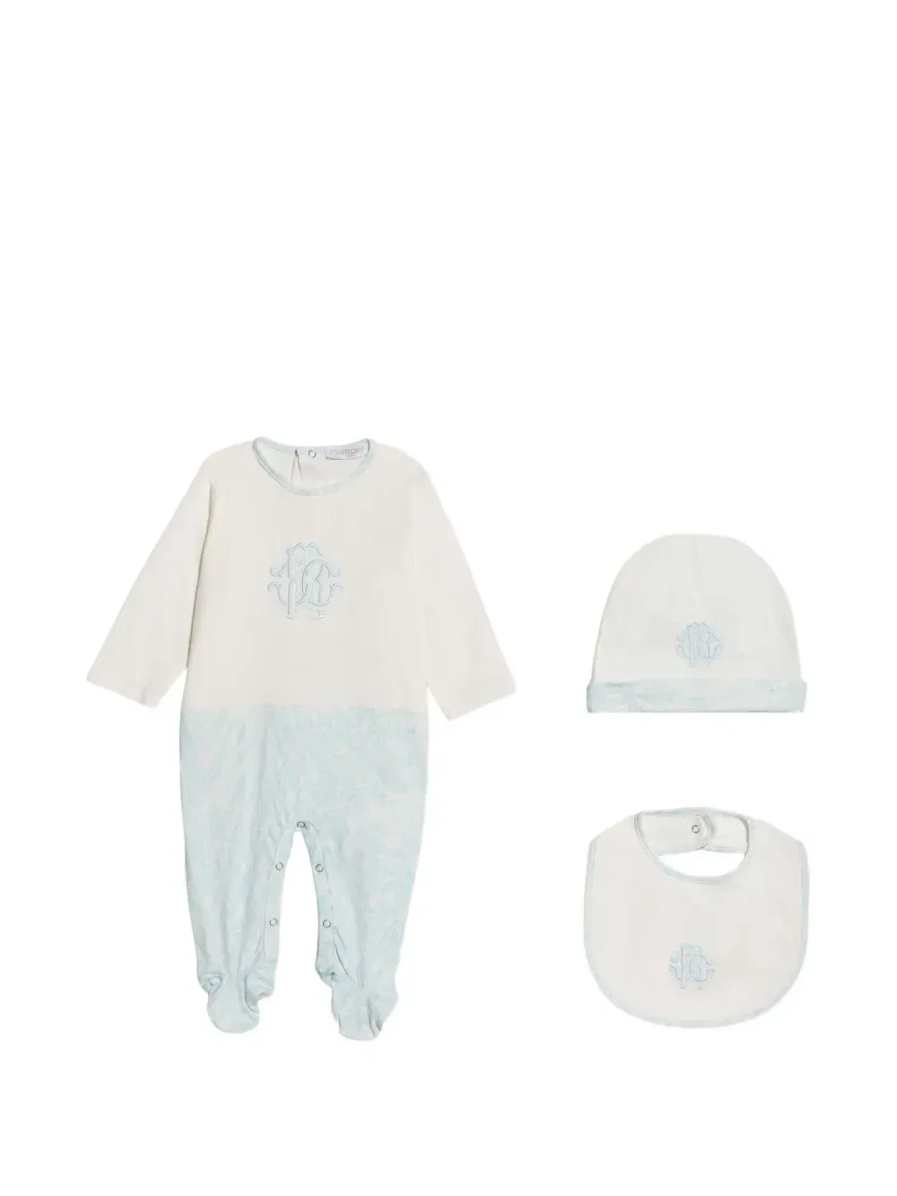 Комплект для новорожденного с монограммой Roberto Cavalli Junior, бежевый