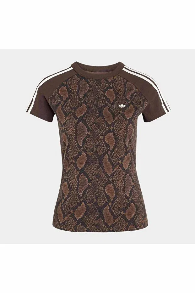 Женская футболка с принтом Cali animal pattern Adidas, Toprak Strata / Aurora Coffee — фото 4
