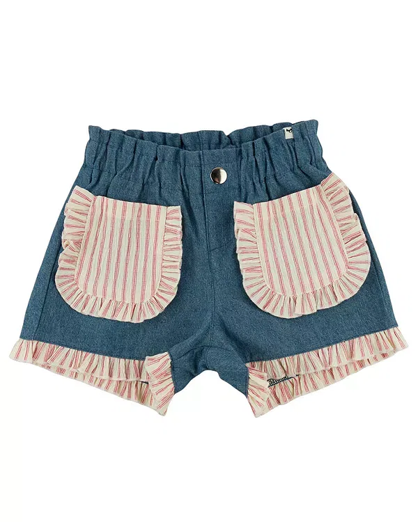 Детские шорты для девочек с оборками Denim Libby Ruffle Oh Baby!, Medium Wash