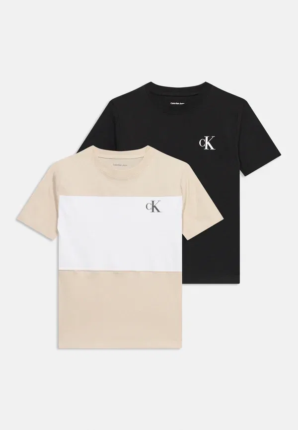 Комплект из двух футболок с цветовыми блоками - базовая модель Calvin Klein Jeans, черный — фото 3