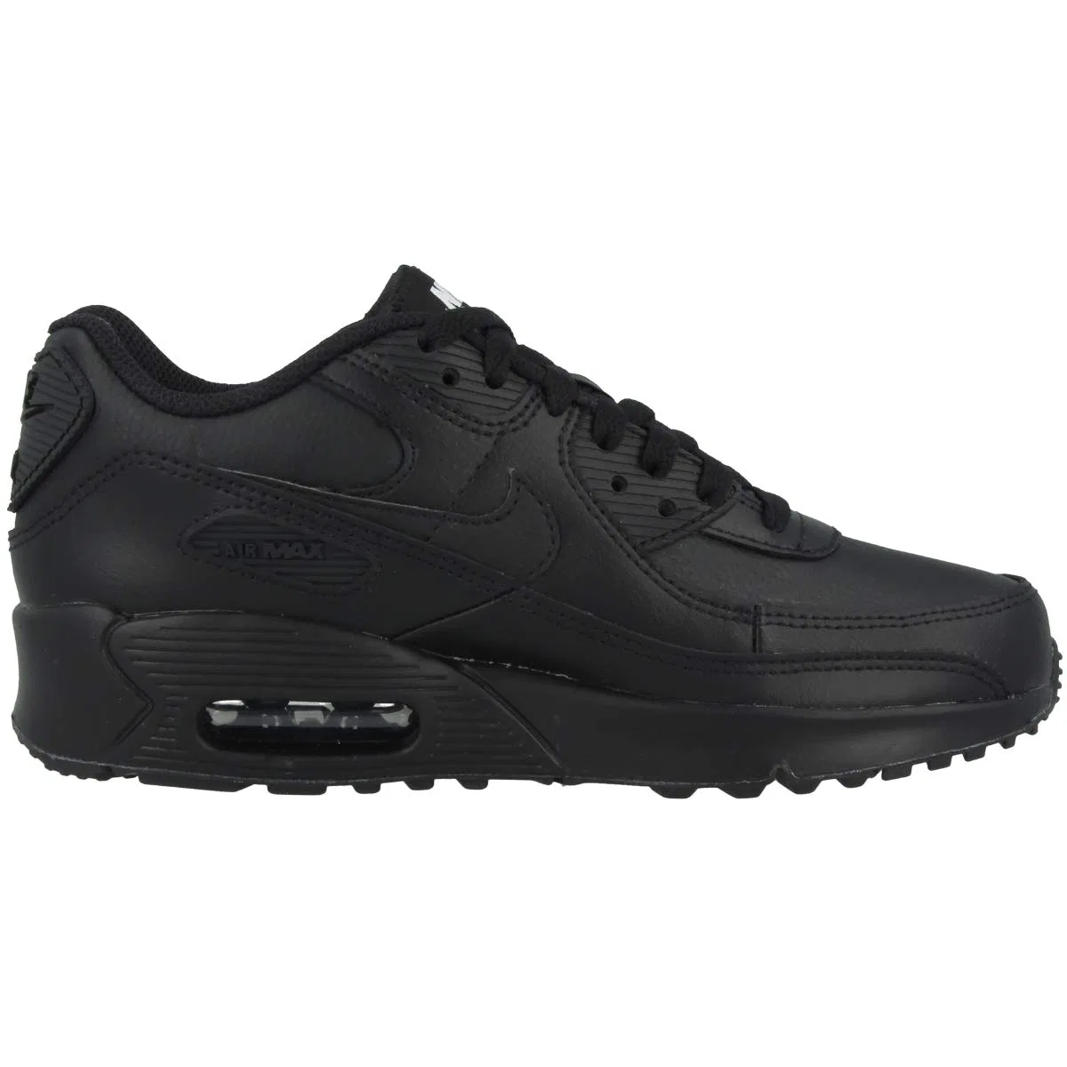 Детские кроссовки для мальчиков с воздушной подушкой NIKE Air Max 90 LTR NIKE, Black Black Black White — фото 4