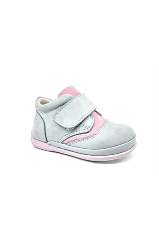 Детские ботинки для девочек с липучкой Nubebe, Gray-Pink
