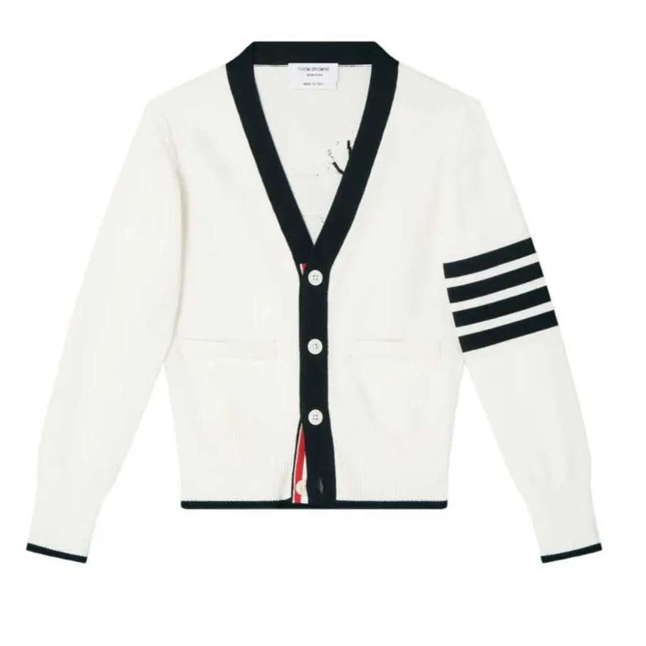 Детский свитер V-образным вырезом Moderate Thom Browne
