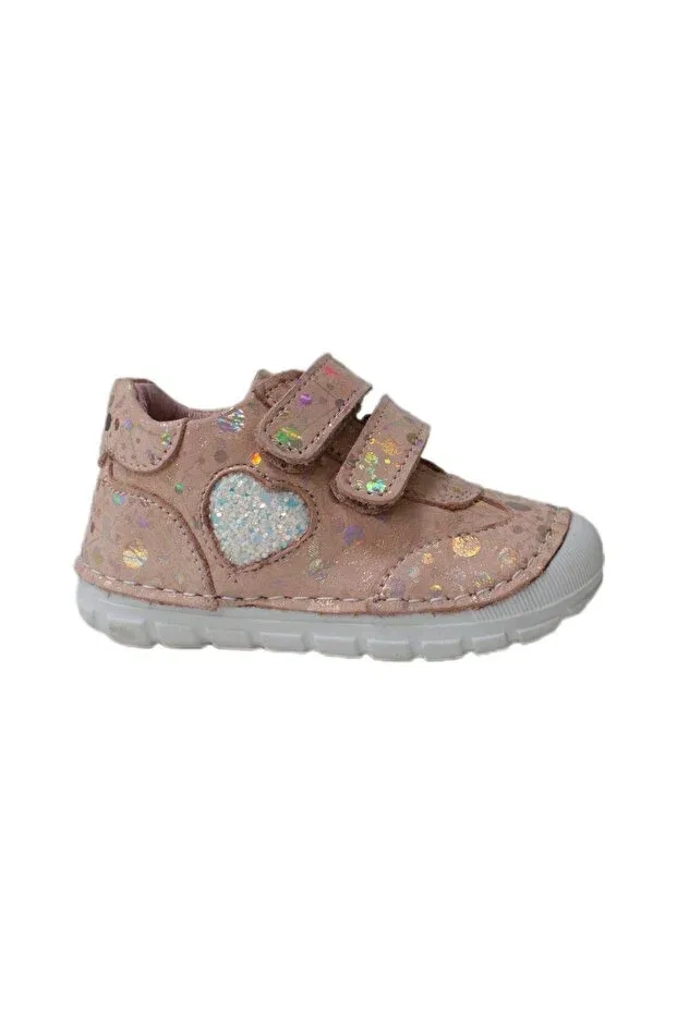Детские туфли для новорожденных с геометрическим принтом Hearted Velcro First Step Shoes Ilhan Paşaoğlu, Beige