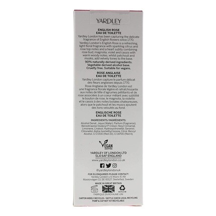Туалетная вода Yardley London English Rose для женщин, 125 мл Y6320036-3 — фото 3