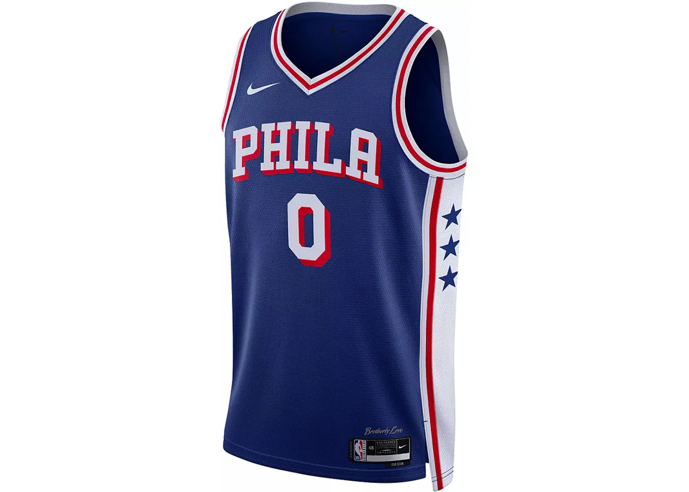 Мужская баскетбольная джерси Nike NBA Tyrese Maxey Philadelphia 76ers Swingman 2023/24 Icon Edition, Blue