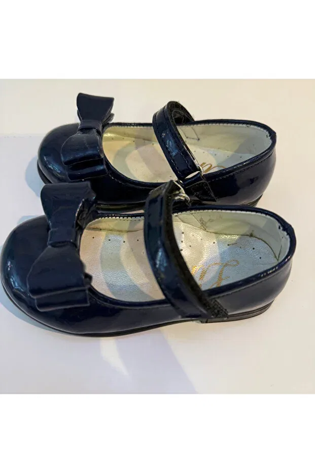 Детские балетки для девочек из лакированной кожи Lika, Navy Blue — фото 3