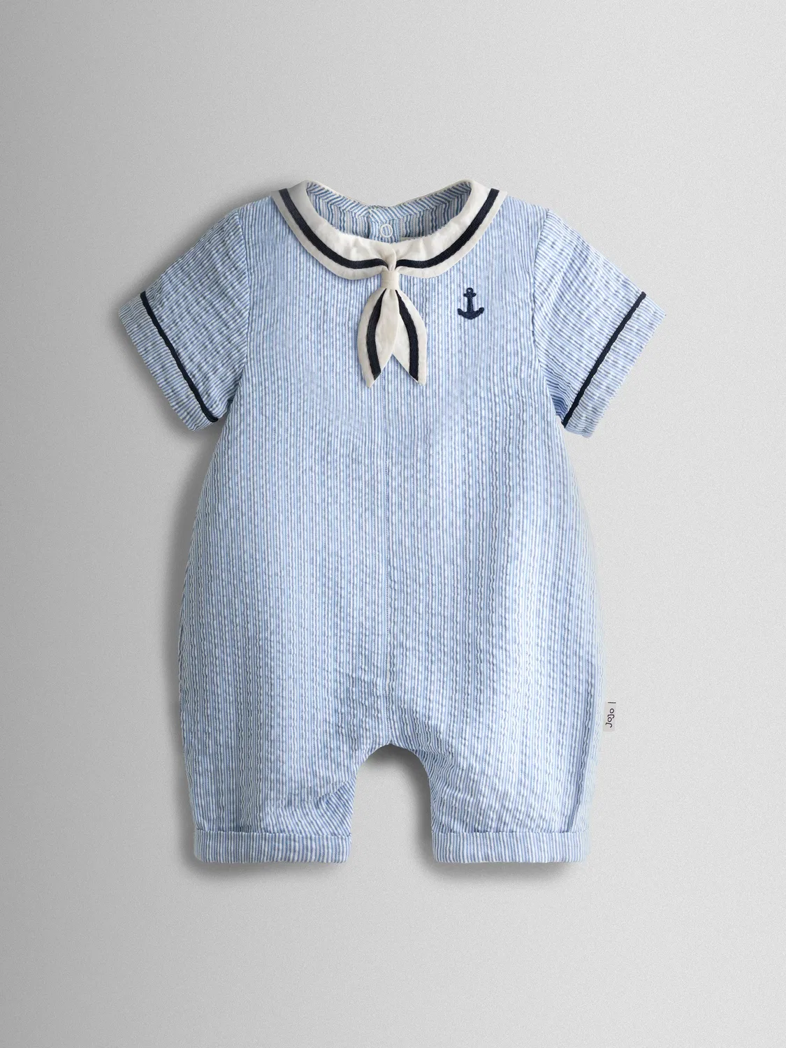 Ромпер, полоска, Sailor Romper Jojo Maman Bébé, темно-синий — фото 2