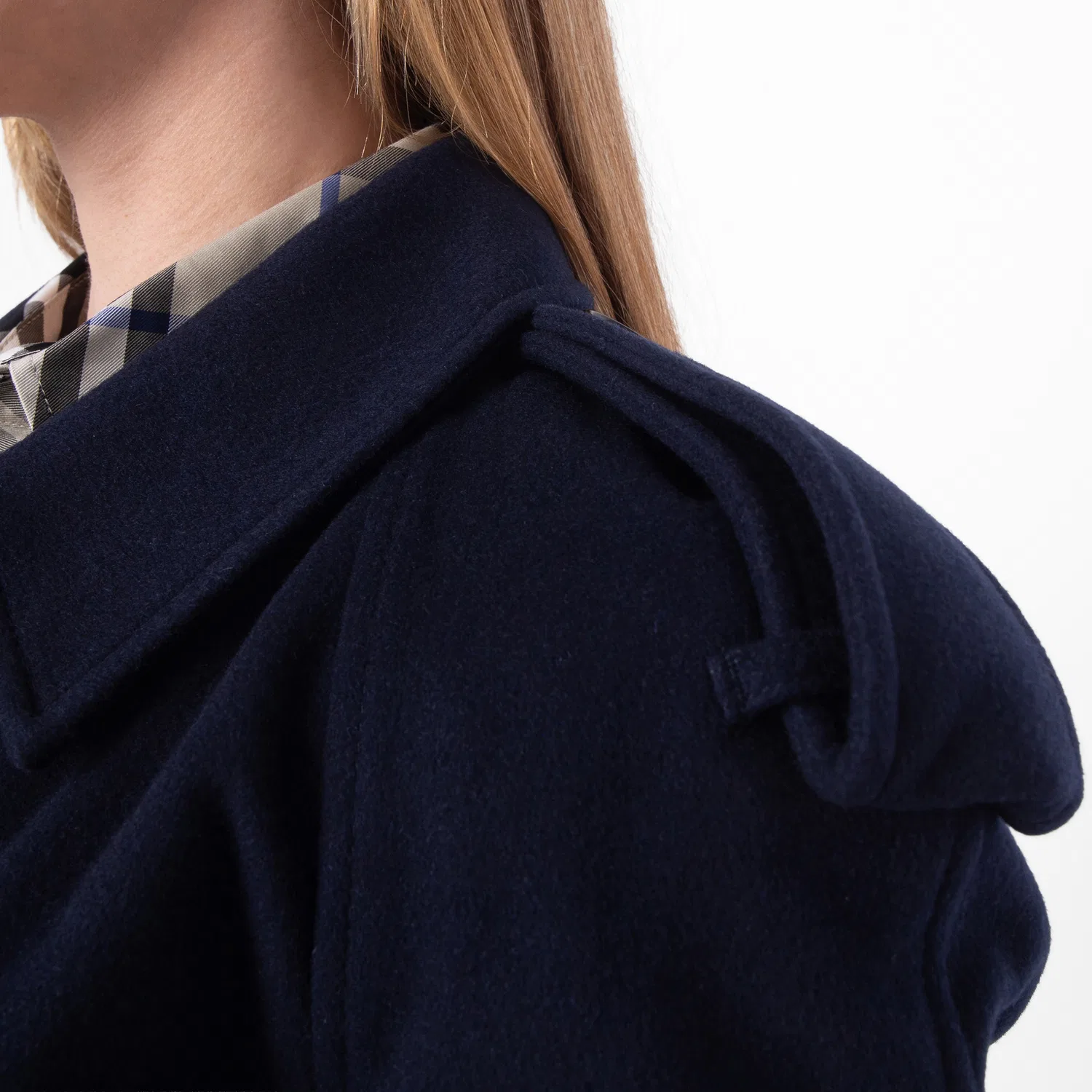 Пальто-тренч из кашемира с поясом Cashmere Wrap Belted Trench Coat Burberry, Navy — фото 2