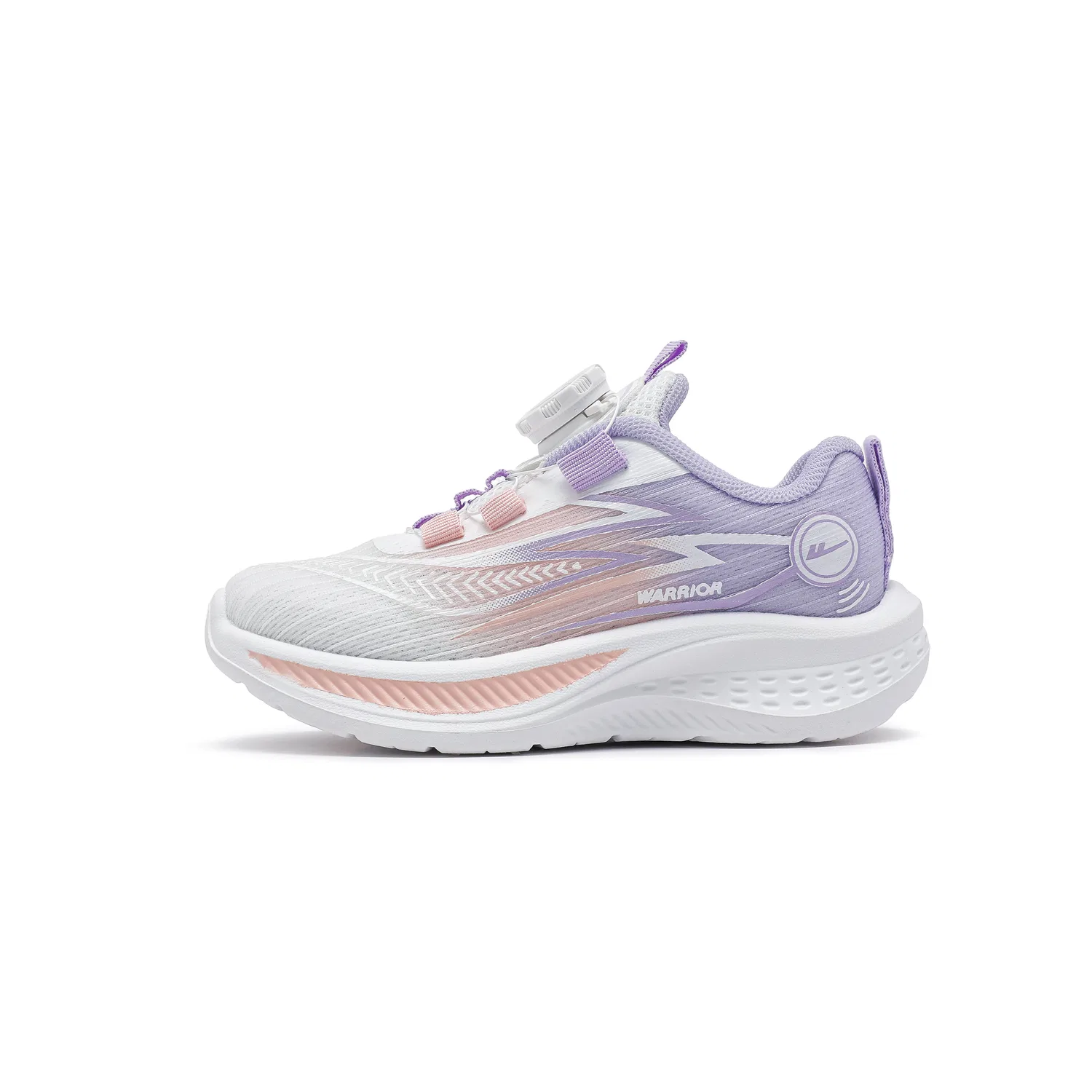 Детские кроссовки для девочек с защитой от скольжения White Pink Purple WARRIOR — фото 4
