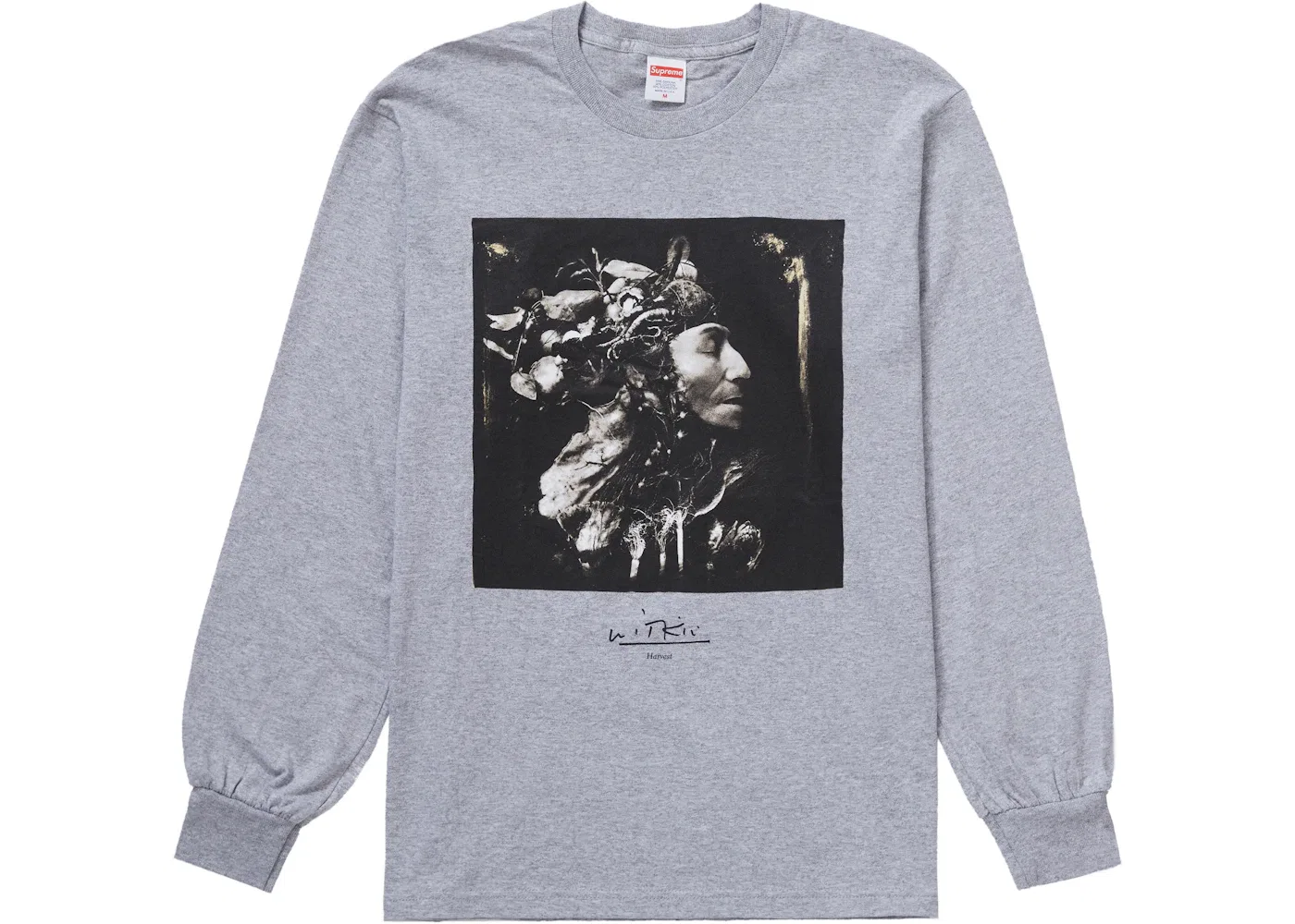 Мужская футболка с длинным рукавом с принтом Supreme Joel-Peter Witkin Harvest L/S Tee, Heather Grey