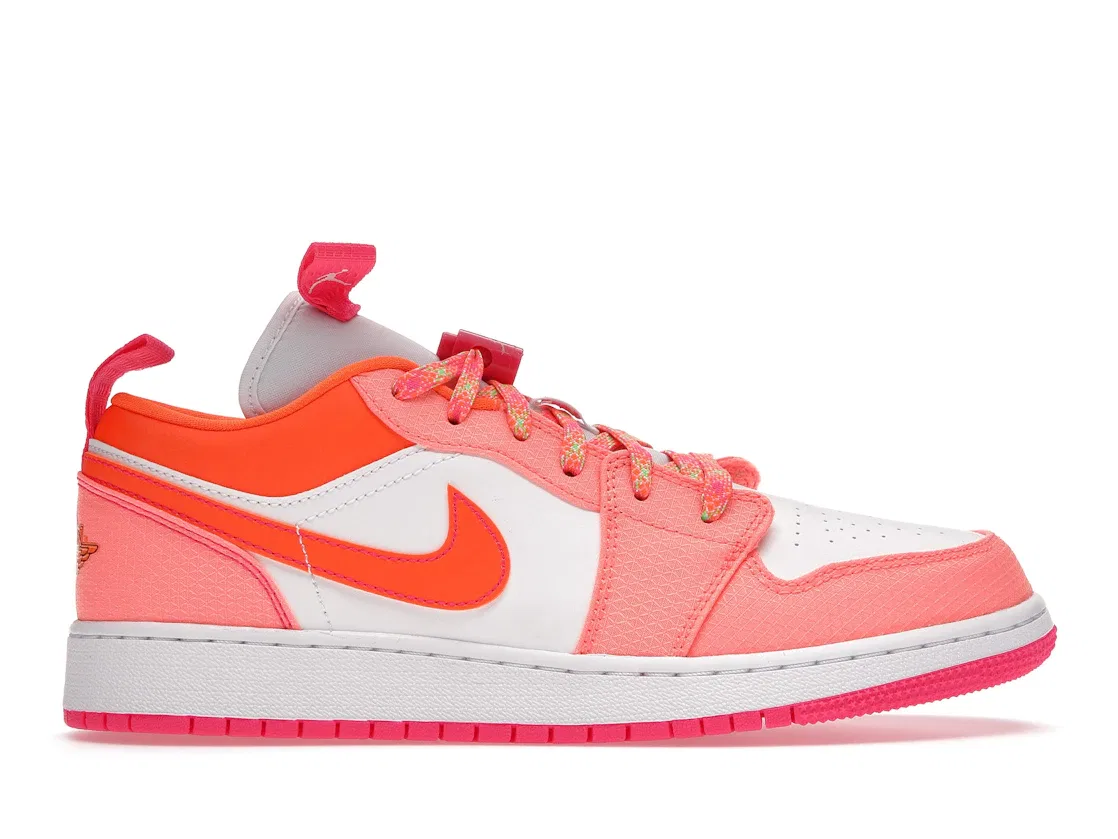 Детские кроссовки Lifestyle с системой фиксации Jordan 1 Low Utility Jordan, White/Orange/Pink