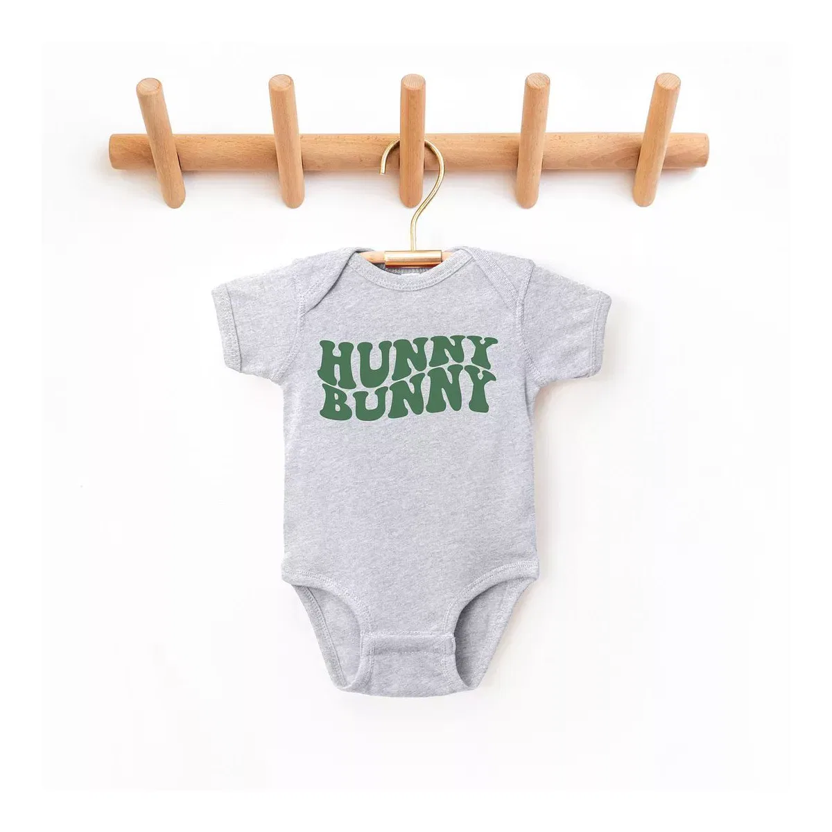 Детское боди с коротким рукавом Hunny Bunny Wavy The Juniper Shop, Heather Grey