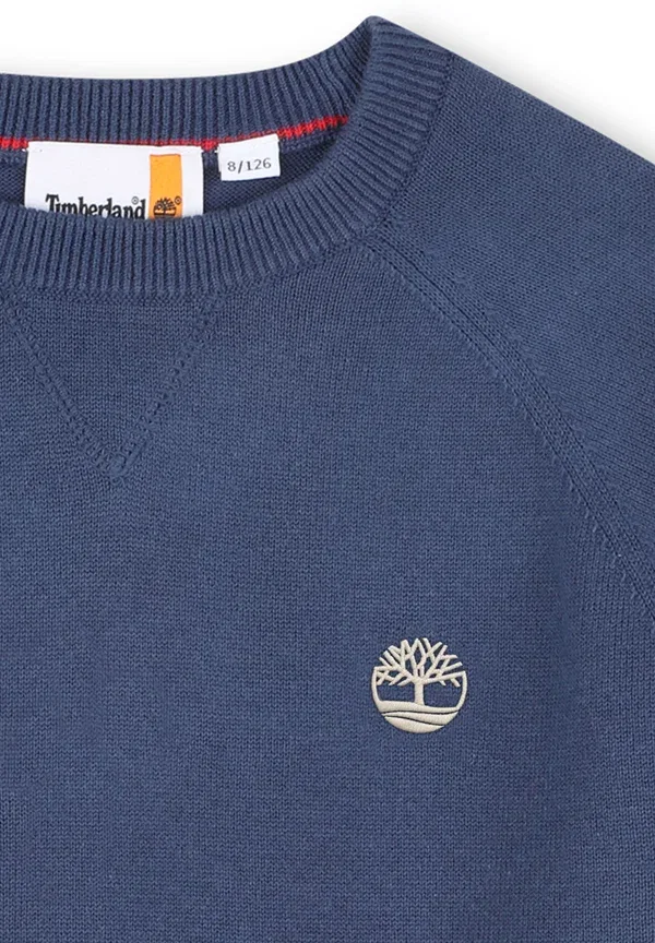 Свитер хлопковый Pullover с вышивкой Timberland, Slate Blue, синий — фото 3