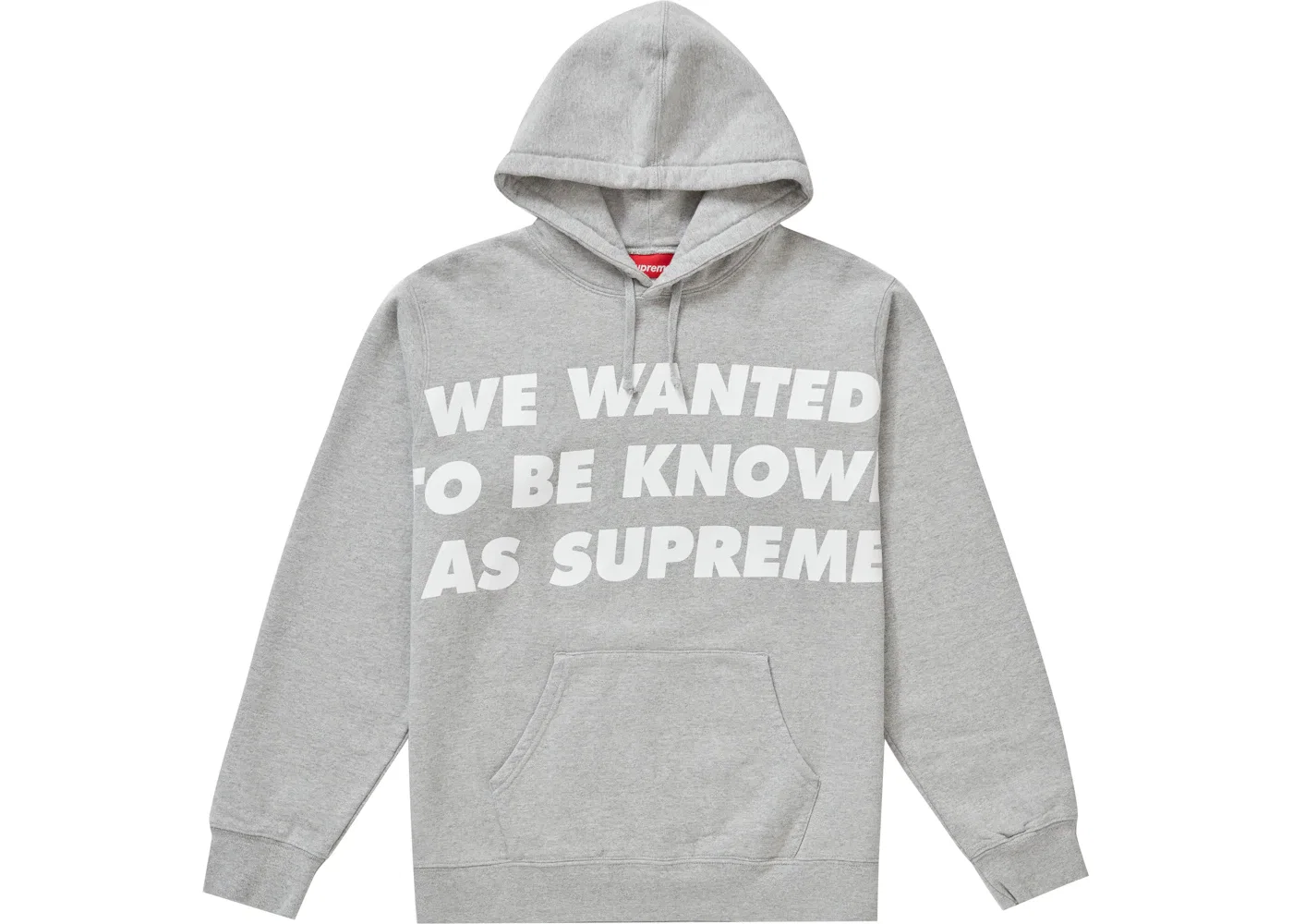 Мужской худи с капюшоном Supreme Hooded Sweatshirt, Heather Grey