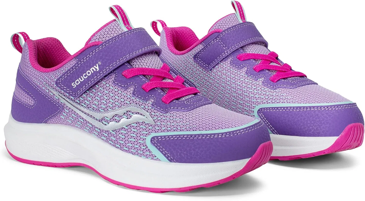 Детские беговые кроссовки Cohesion FST Saucony, Purple/Pink — фото 2
