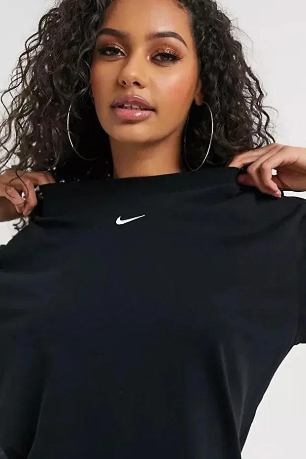 Женское платье-футболка хлопковое Nike, Black — фото 4