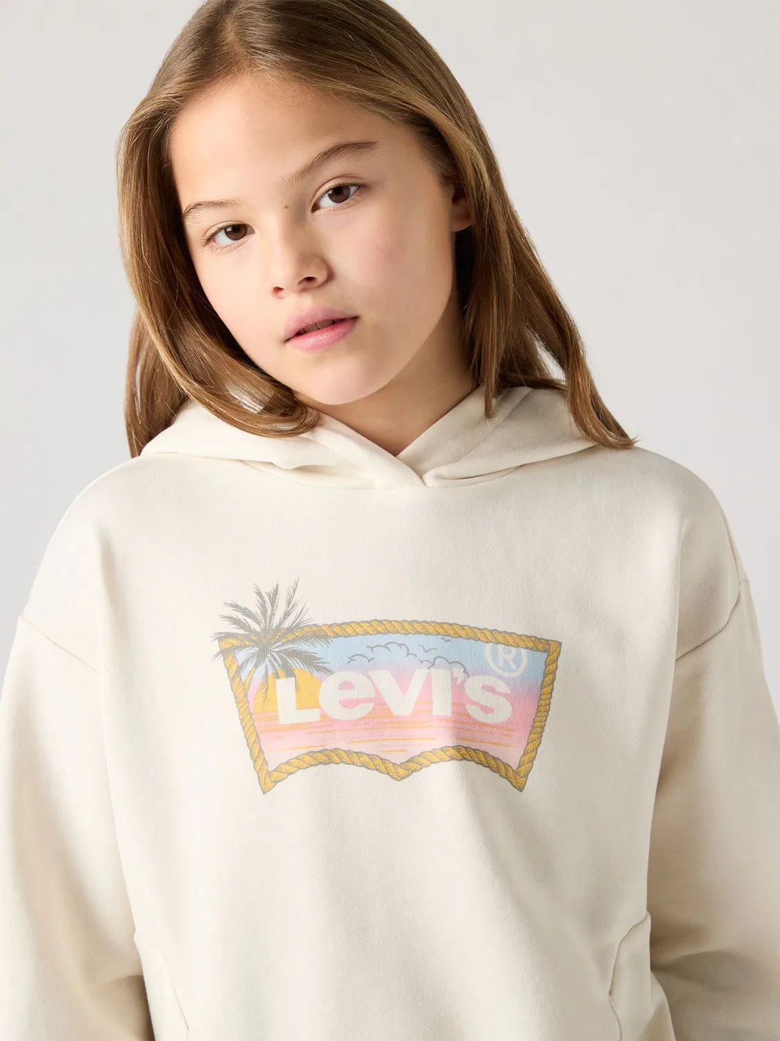 Худи оверсайз, омбре, Batwing Levi's, белый